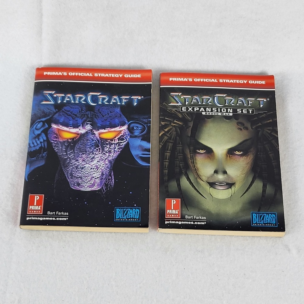 StarCraft & Brood War Prima Strategy Guides Set Blizzard PC Game Book Lot